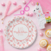 ASSIETTES EN CARTON BÉBÉ ROSE NOËL MITTENS HIVER & MONOGRAMME CASQUETT (Fête)