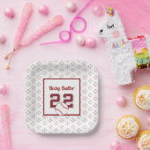 Assiettes En Carton Bébé rouge et blanc (Fête)