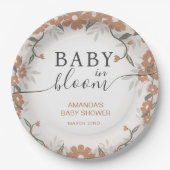 Assiettes En Carton Bébé rustique en Fleur Douche Daisy (Devant)