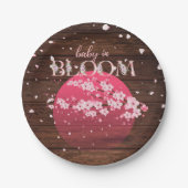 Assiettes En Carton Bébé rustique en fleur Sakura cerise en fleurs (Devant)