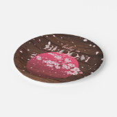 Assiettes En Carton Bébé rustique en fleur Sakura cerise en fleurs (Angle)