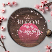 Assiettes En Carton Bébé rustique en fleur Sakura cerise en fleurs