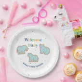 Assiettes En Carton Bébé Saupoudrer Animaux Cookies Baby shower garçon (Fête)