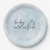 Assiettes En Carton Bébé simple Il fait froid à l'extérieur du Baby sh (Devant)
