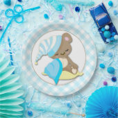 Assiettes En Carton Bébé Sleepy Bear Boy (Fête)