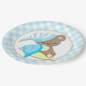 Assiettes En Carton Bébé Sleepy Bear Boy (Angle)