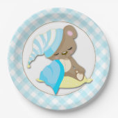 Assiettes En Carton Bébé Sleepy Bear Boy (Devant)
