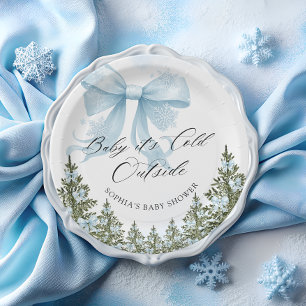 Assiettes En Carton Bébé son froid à l'extérieur du Baby shower de la 