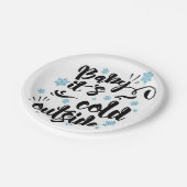 Assiettes En Carton Bébé son froid dehors vacances de typographie (Angle)