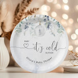 Assiettes En Carton Bébé son froid en dehors du baby shower d'eucalypt<br><div class="desc">Bébé son froid à l'extérieur de l'eucalyptus baby shower Plaques Papier Correspondances articles disponibles.</div>