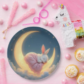 Assiettes En Carton Bébé sur une lune de croissant (Fête)