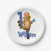 Assiettes En Carton Bébé Tiger Plaid Première Anniversaire Classique (Devant)