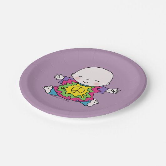 Assiettes En Carton Bébé tranquille Hippie / Hippy Tie Dye (Angle)