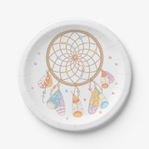 Assiettes En Carton Bébé tribal de Dreamcatcher Boho