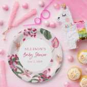 Assiettes En Carton Bébé tropical rose (Fête)