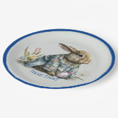 Assiettes En Carton Bébé vintage Lapin de Pâques (Angle)