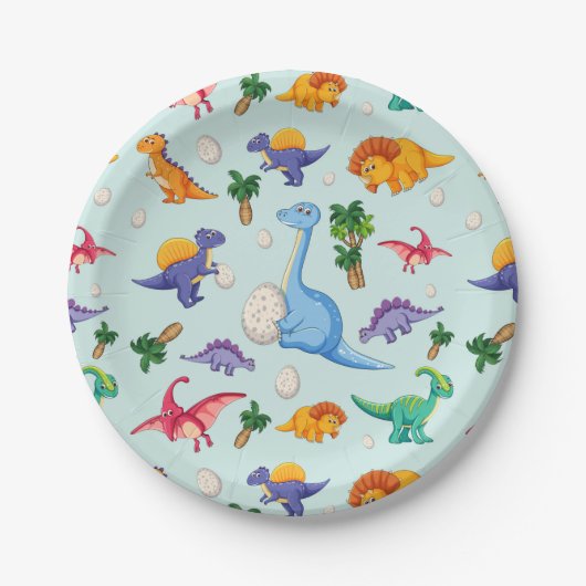 Assiettes En Carton Bébés Dinosaures mignons | Bébé (Devant)