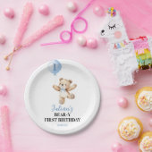 Assiettes En Carton Bécasseau mignon Ourson Bleu Boulon Anniversaire (Fête)