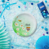 Assiettes En Carton Bee kind honey floral green insect (Fête)