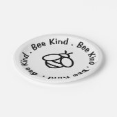 Assiettes En Carton Bee Kind, soyez gentil modèle d'abeille miel (Angle)