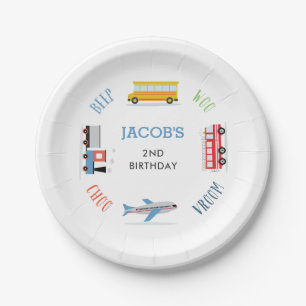 Assiettes En Carton Beep Vroom Woo Avion2b Plaques papier