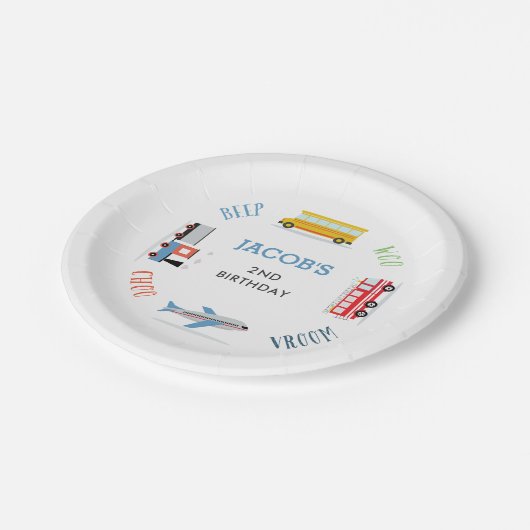 Assiettes En Carton Beep Vroom Woo Avion2b Plaques papier (Angle)