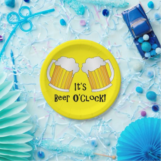 Assiettes En Carton Beer O'Clock Funny BBQ Party Plaques de buffet (Fête)