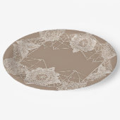 Assiettes En Carton Beige and white patterns AI art (Angle)