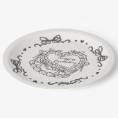 Assiettes En Carton Beige Bow Retro Coquette gâteau Coquette Anniversa (Angle)