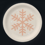 Assiettes En Carton Beige de Noël<br><div class="desc">Illustration de Noël - Flocon de neige - Beige Neutre / Tons Terre Noël Imprimer.</div>