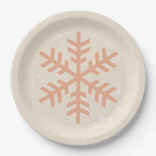Assiettes En Carton Beige de Noël (Devant)