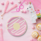 Assiettes En Carton Beignet rose de beignet vitré de glaçage (Fête)