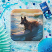Assiettes En Carton Belge Shepherd Beach Surf Peinture (Fête)
