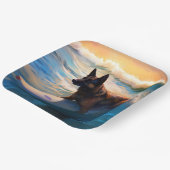 Assiettes En Carton Belge Shepherd Beach Surf Peinture (Angulaire)