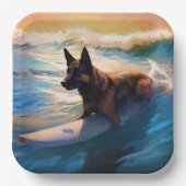 Assiettes En Carton Belge Shepherd Beach Surf Peinture (Recto)