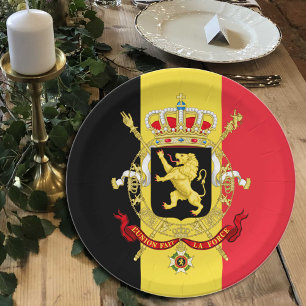 Assiettes En Carton Belgique, Drapeau Belge - fête, anniversaire /spor