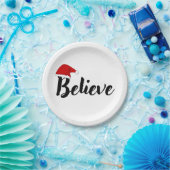 Assiettes En Carton Believe - Inspirational Christmas Cote design T-S (Fête)