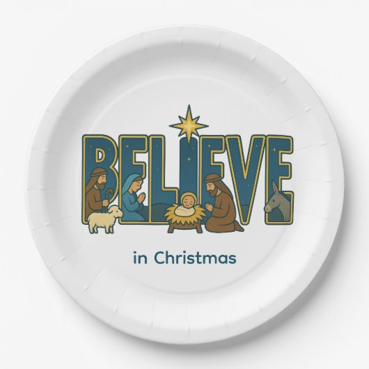 Assiettes En Carton Believe nativity (Devant)