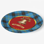 Assiettes En Carton Bell Tartan Noël personnalisé (Angle)