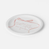 Assiettes En Carton BELLA Blush Bow She's Tying the Knot Fête des mari (Angle)