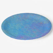 Assiettes En Carton Belle apparence de papier marbré bleu (Angle)