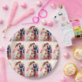 Assiettes En Carton Belle aquarelle couple mariage (Fête)