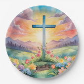 Assiettes En Carton Belle aquarelle de Pâques (Devant)