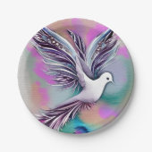 Assiettes En Carton Belle Aquarelle Ethérée Blanche (Devant)