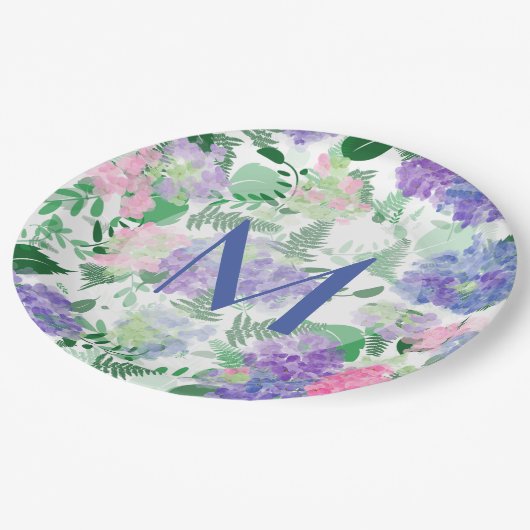 Assiettes En Carton Belle aquarelle Hydrangea Mix (Angle)