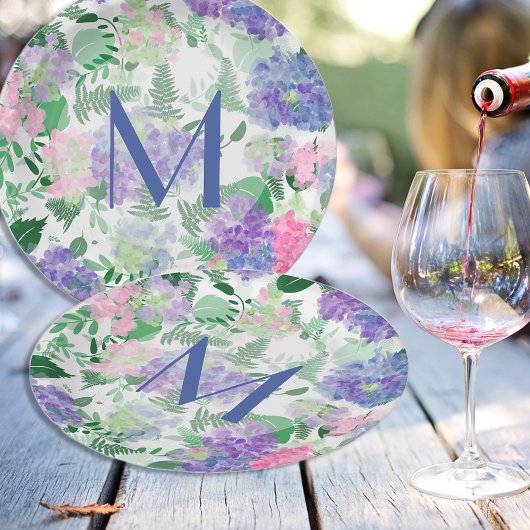 Assiettes En Carton Belle aquarelle Hydrangea Mix