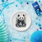 Assiettes En Carton Belle aquarelle Panda Bear (Fête)