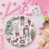 Assiettes En Carton Belle aquarelle rouge de Noël (Fête)