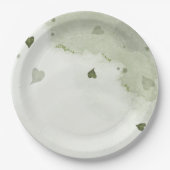 Assiettes En Carton belle aquarelle verte (Devant)