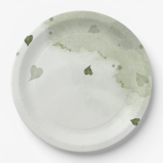 Assiettes En Carton belle aquarelle verte (Devant)